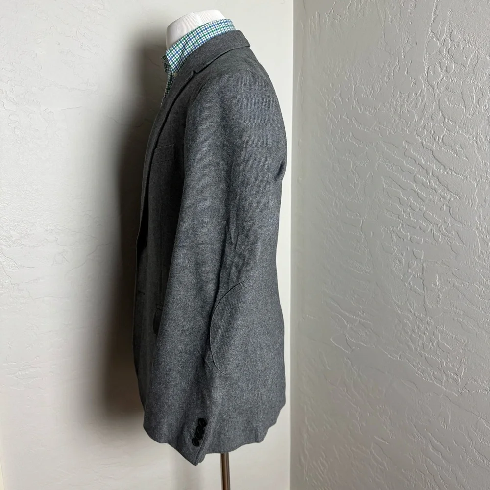 Banana Republic Mens Dark Grey‎ Herringbone Two Button Business Blazer Size 44R